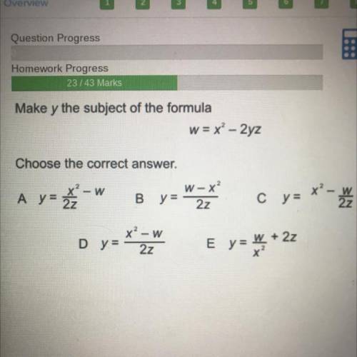 Make y the subject of the formula.