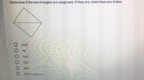 Determine if the two triangles are congruent.