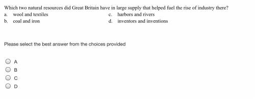 Which two natural resources did Great Britain have in large supply that helped fuel the rise of ind
