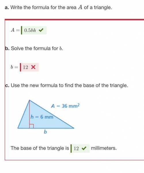 Solve the formula for b
