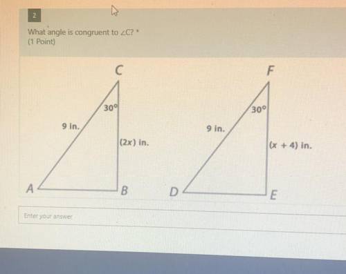 What angle is congruent to C?
