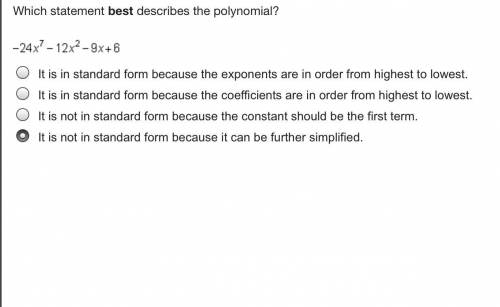 Which statement best describes the polynomial?
