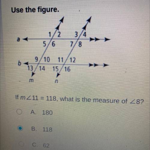 If m<11=180, what is the measure of <8