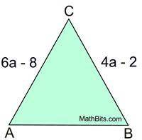 I give Brainliest!!!

Part 1: Given triangle ABC and AC = BC, find a and the side lengths of the t