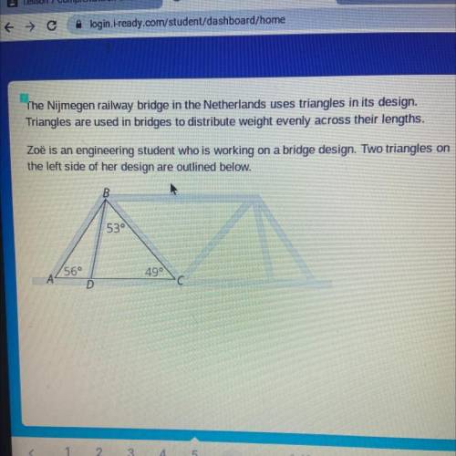 ANSWER ASAP 

The Nijmegen railway bridge in the Netherlands uses triangles in its design.
Tr
