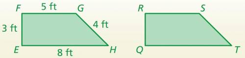 Trapezoids EFGH and QRST are congruent.
What is the length of side QR?