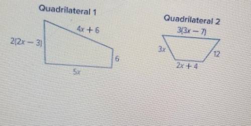 If x=3 which shape has a greater perimeter