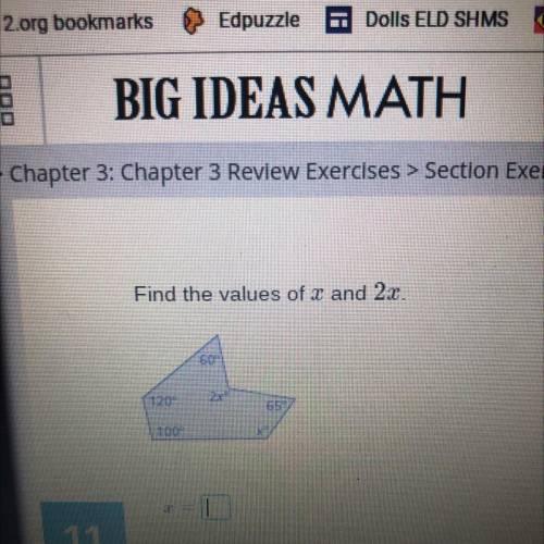 Find the values of x and 2x