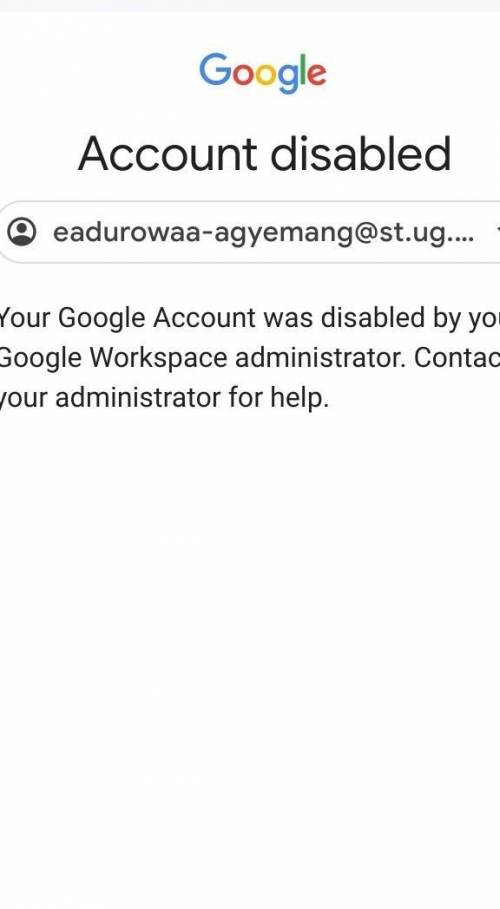 What to do if a Google account has been disabled