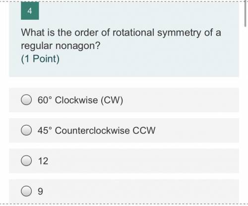 What is the order of rotational symmetry of a regular nonagon?