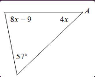 What would be the measure of angle A?

A. 70 degrees
B. 79 degrees 
C. 55 degrees 
D. 44 degrees