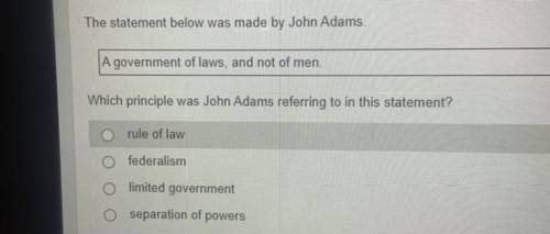 What principle was john adams referring to in this statement?
