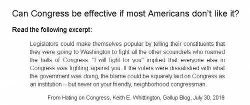 What is the problem most Americans have with Congress according to the excerpt?

What does the aut