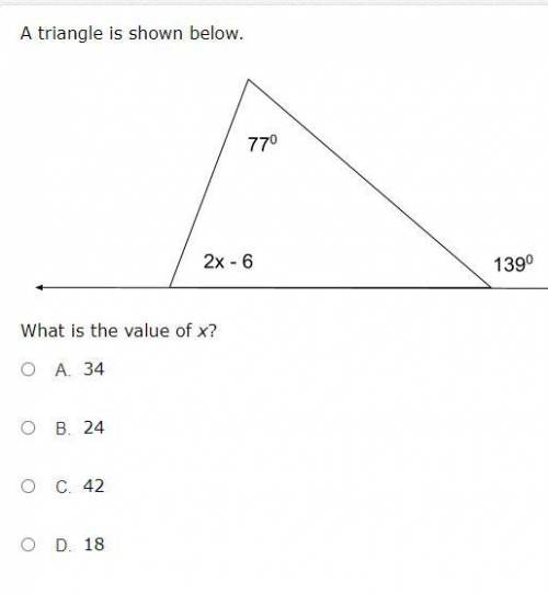 A triangle is shown below. What is the value?
FASTEST AND BEST ANSWER GETS BRAINLIEST