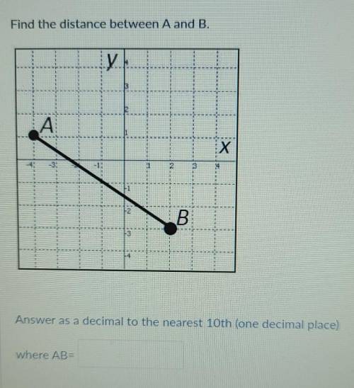 Find the distance between a and b