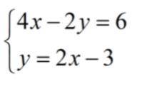 How many solutions does this system of equations have?

A. No Solutions
B. 2
C. 1
D. An infinite n