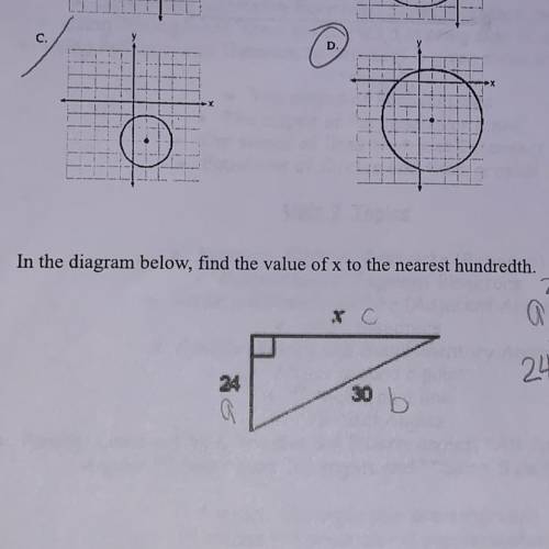 In the diagram below, find the value of x to the nearest hundredth