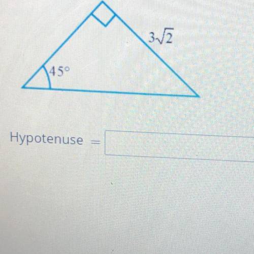 In the following triangle, what is the length of the hypotenuse?