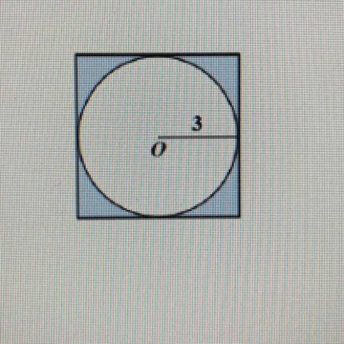 3. In the figure shown, a circle with center O and radius of length 3 units is

inscribed in a squ
