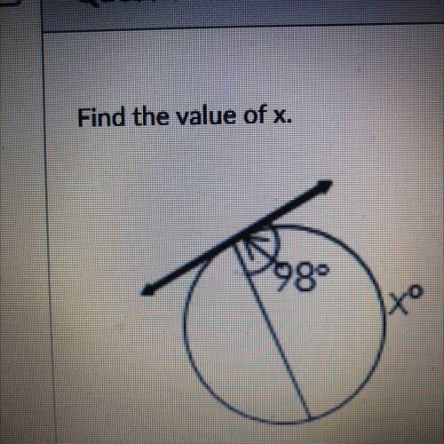 Find the Value if x.