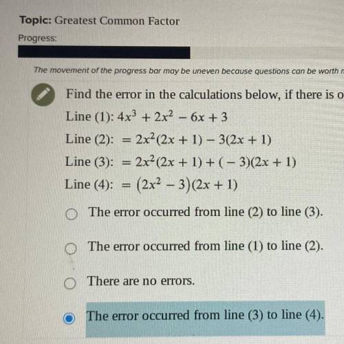 Find the error in the calculations below, if there is one: