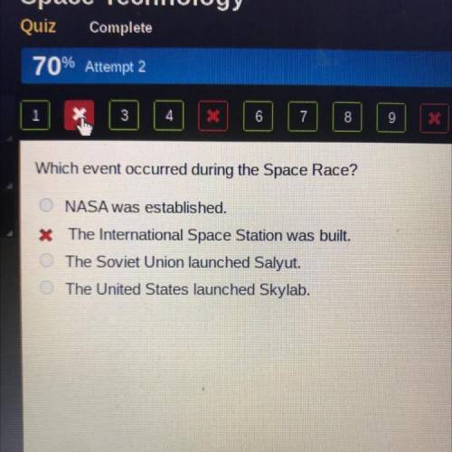 HURRY! WILL GIVE Which event occurred during the Space Race?

NASA was established.
* The