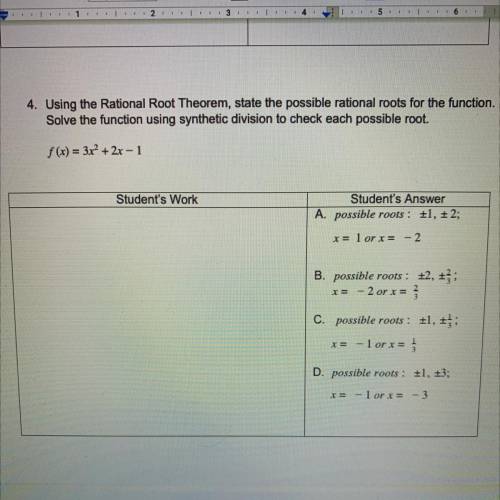 Using the Rational Root Theorem, state the possible rational roots for the function. Solve the func