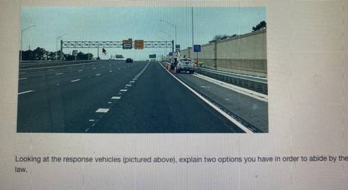 Looking at the response vehicles pictured above, explain two options you have in order to abide by