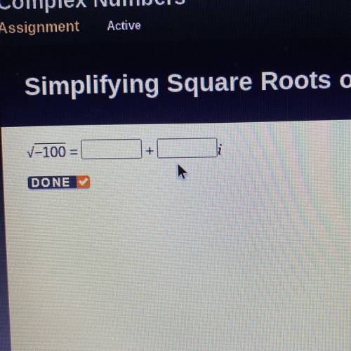 SQUARE ROOT OF -100 helppp