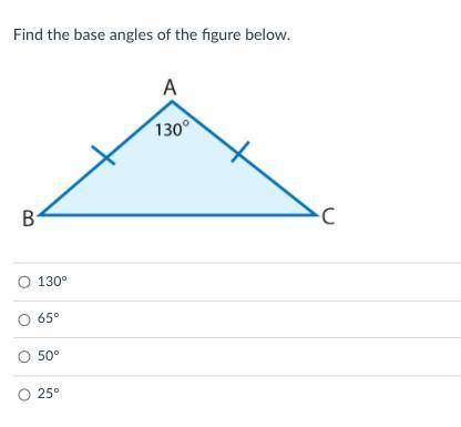 URGENT Find the base angles of the figure below.