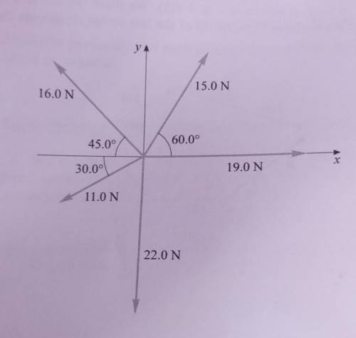 How do I find the x and y components and the resultant force?