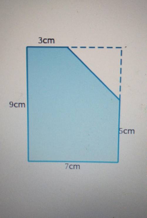 A right triangle is a move from a rectangle to create the shaded region below. find the area of sha
