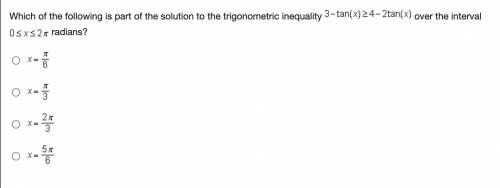 Which of the following is part of the solution to the trigonometric inequality img included over th