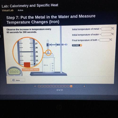 3

°C
Observe the increase in temperature every
60 seconds for 300 seconds.
Initial temperature of