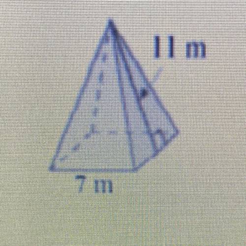 Find the surface area of the square pyramid.
11 m
7 m