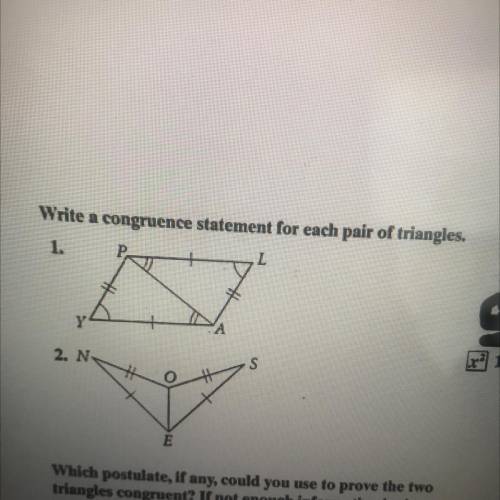Need help with number 1 and 2!