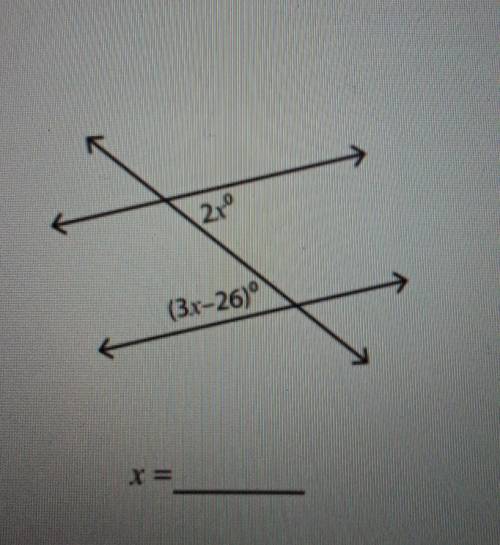 Please I don't have much time. I need answers now!!find the value of x x=