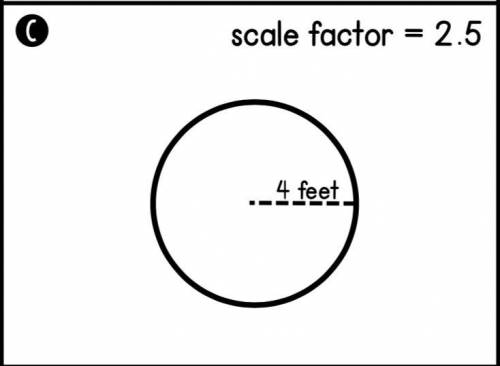 I need the answer to this..please!!! Need the answer with the radius of 4 feet and the scale factor