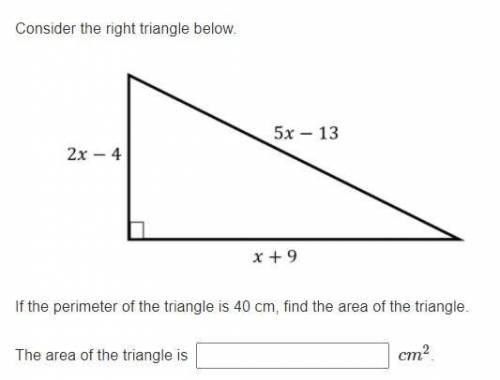 Consider the right Triangle
