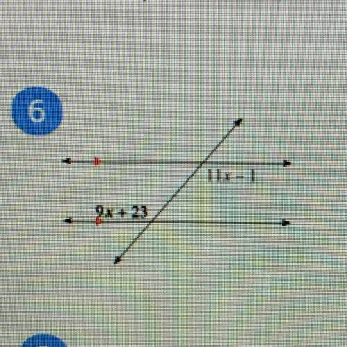 Measure the angle of 9x+23