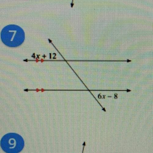 Measure the angle of 4x+12