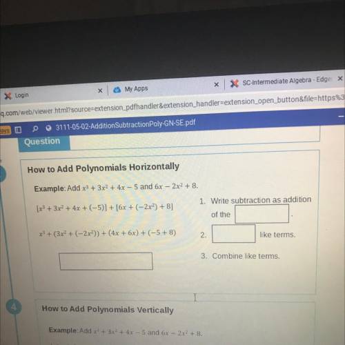 Adding & Subtracting Polynomials need help