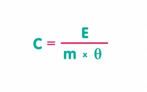 The equation below can be used to find the specific heat capacity of a substance. What is the speci