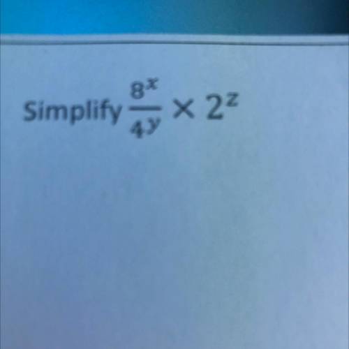 Simplify 8^x/4^y x 2^z