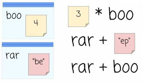 Given the variables (plastic baggies) and their values; evaluate each of the 3 expressions below.