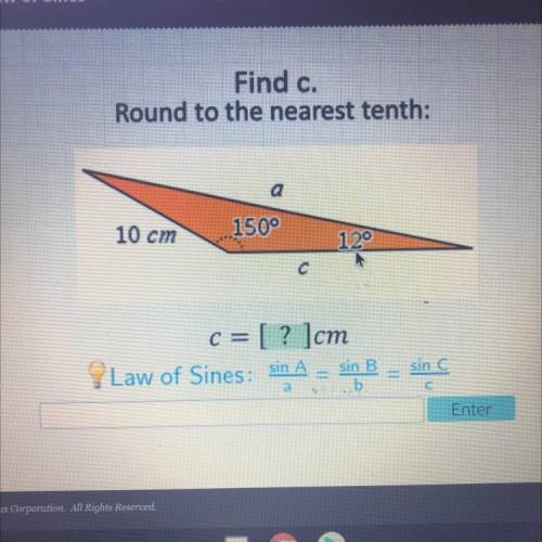 Find c. Round to the nearest tenth.