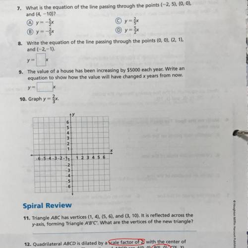 Please help answer 7 and 8 and 9