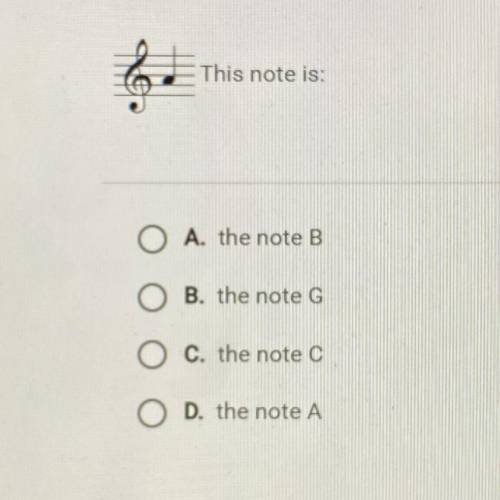 This note is:
A. the note B
B. the note G
C. the note C
D. the note A