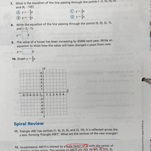 Help answer 7, 8 and 9