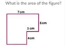 What is the area of the figure?

Question 5 options:
63.0 cm2
19.0 cm
51.0 cm2
32.0 cm